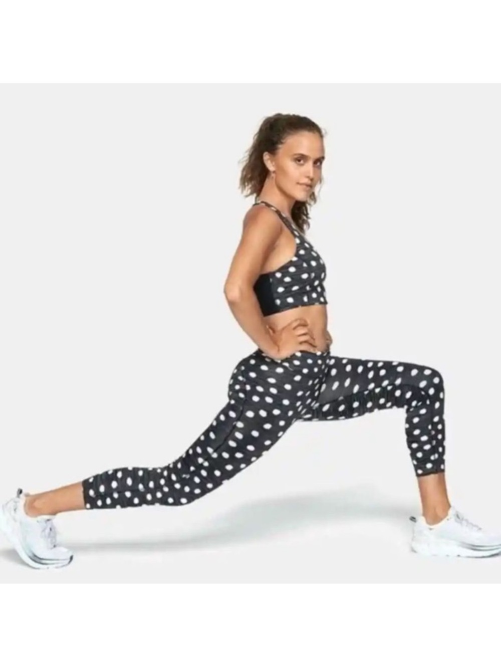 Outdoor Voices Polka Dot Black & White tech Sweat Leggings- Small